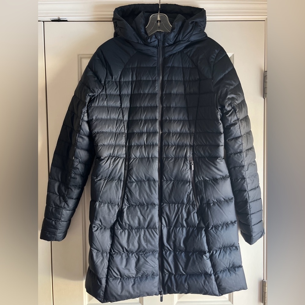 LN!🍒LULULEMON sz 8 BRAVE THE COLD PARKA Goose Down SOLID BLACK Winter Jacket